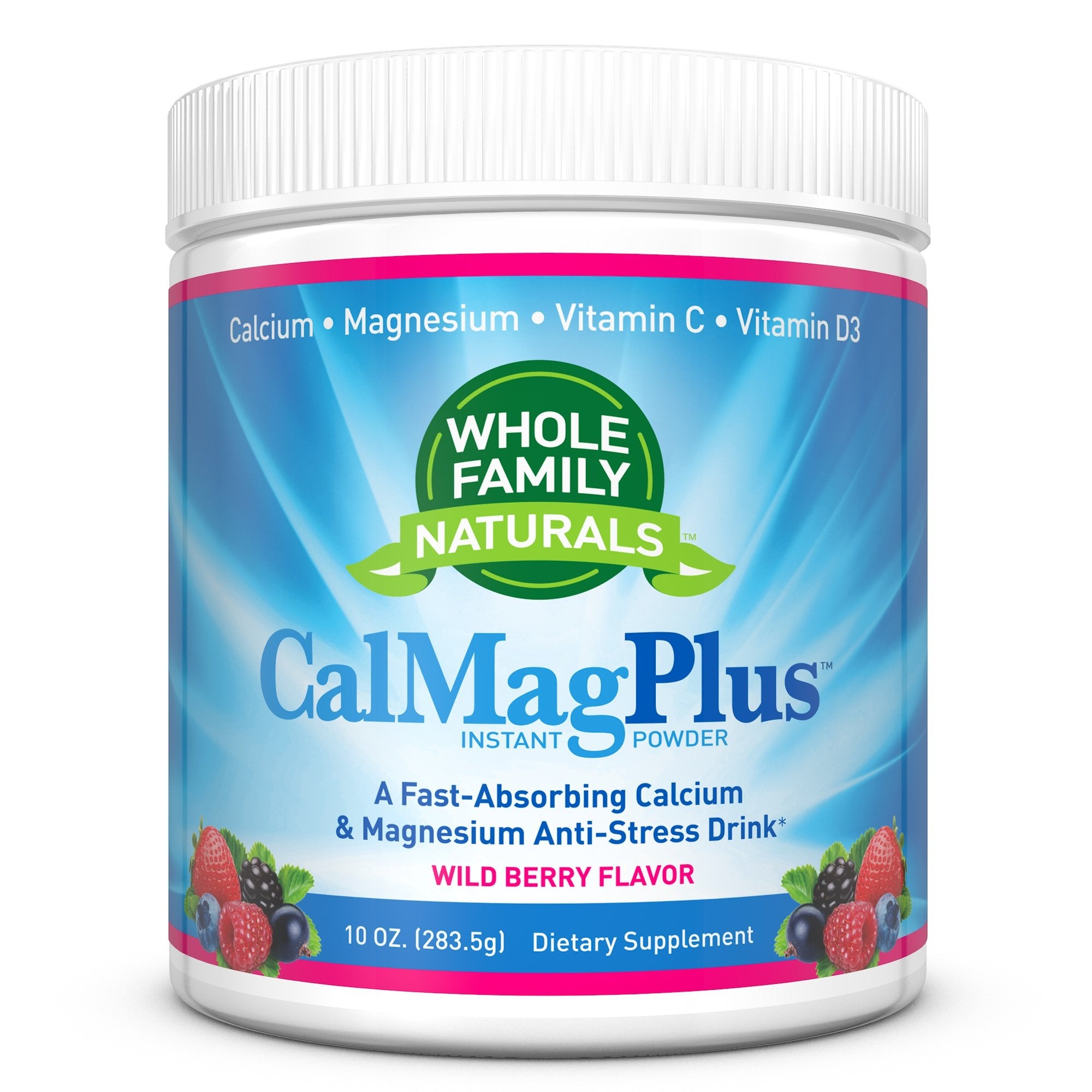 CalMag Plus de Whole Family Naturals, botella lista para relajarse