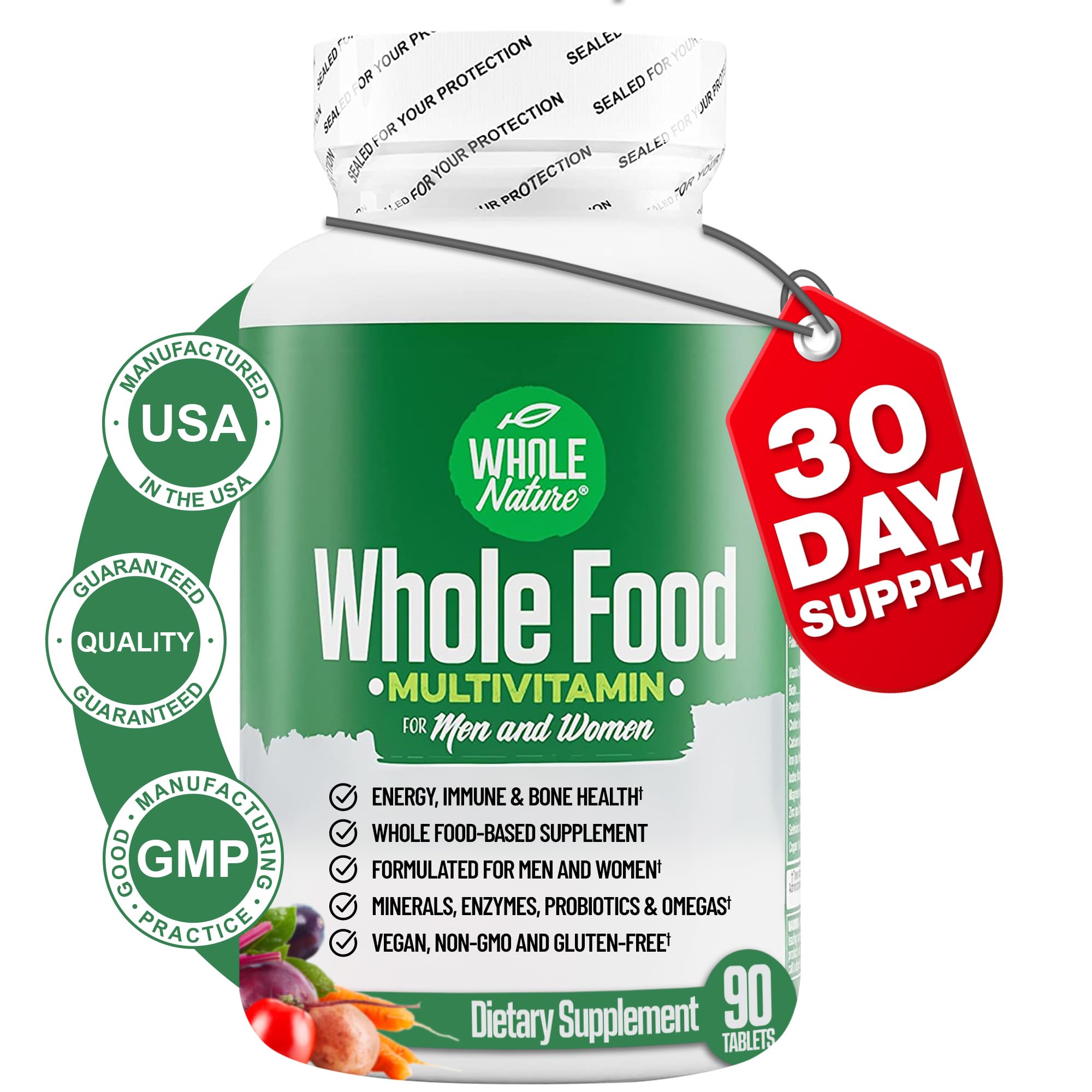 Whole Nature multivitaminas en botella para nutrición diaria