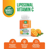 Whole Nature Cápsulas veganas de Vitamina C liposomal, formato de fácil consumo
