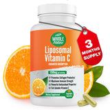 Whole Nature Vitamina C liposomal, empaque frontal, información clara para decisión de compra
