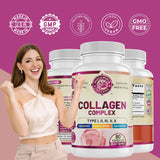 Dosis diaria: cápsulas de WHOLE WORLD WELLNESS Collagen Complex, toma práctica.