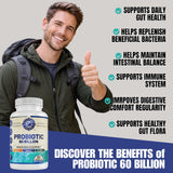 Etiqueta de WHOLE WORLD WELLNESS Probiotico con cuatro cepas y prebiótico FOS.