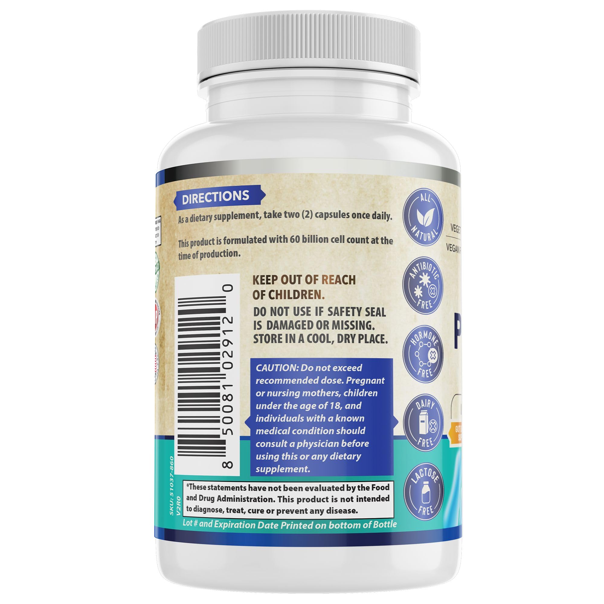 Fabricado en EE.UU. con BPM para WHOLE WORLD WELLNESS Probiotico, calidad.
