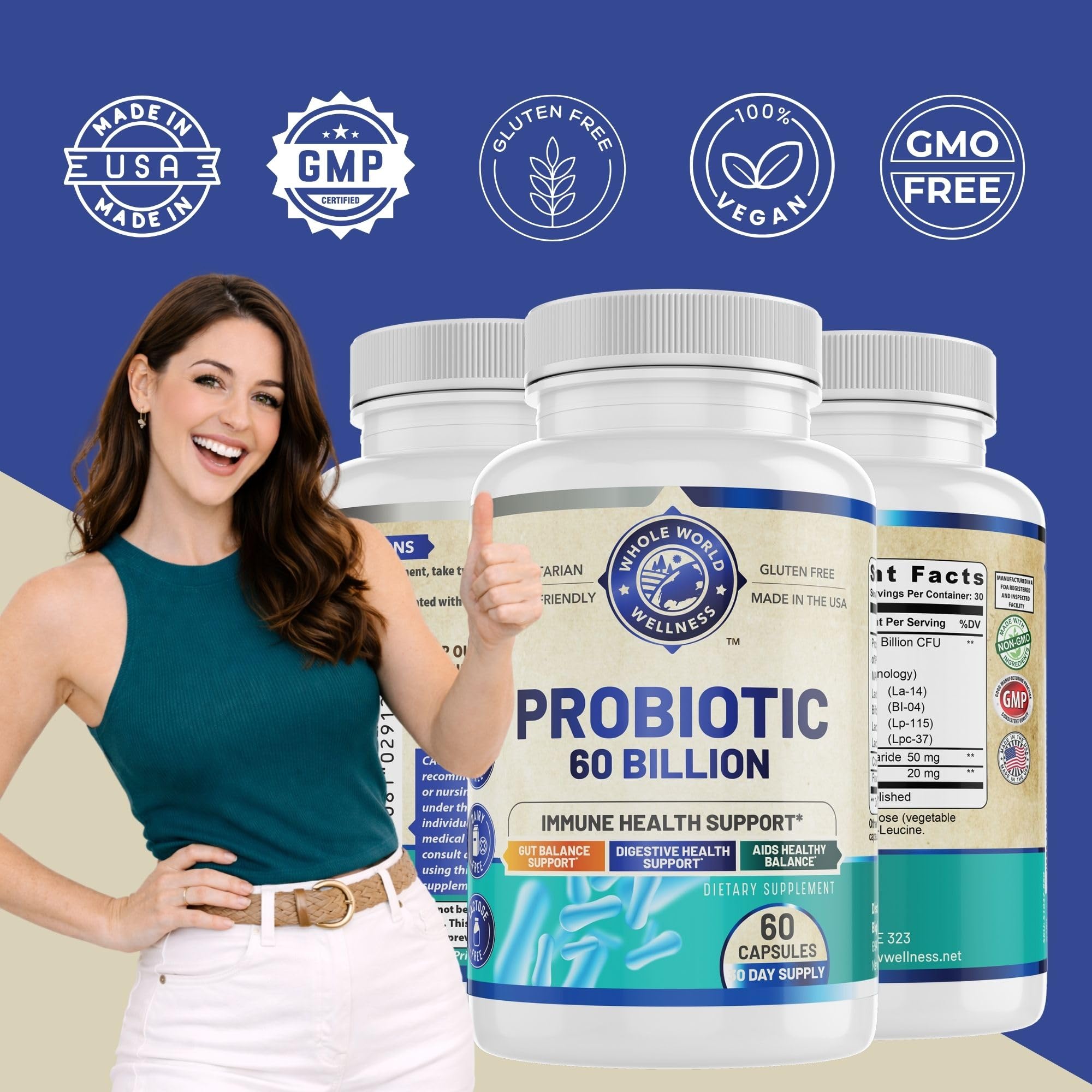 Ilustracion de inmunidad con WHOLE WORLD WELLNESS Probiotico para defensa natural.