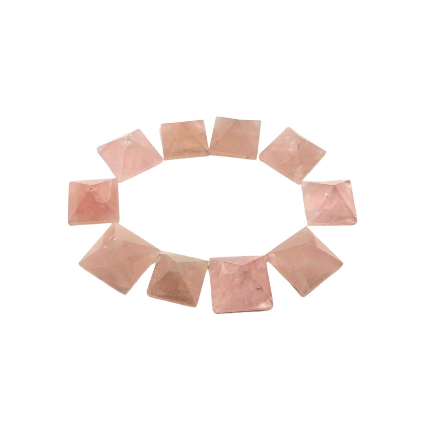 Piramide de cuarzo rosa de Wholesale Gem Shop lista para meditación.