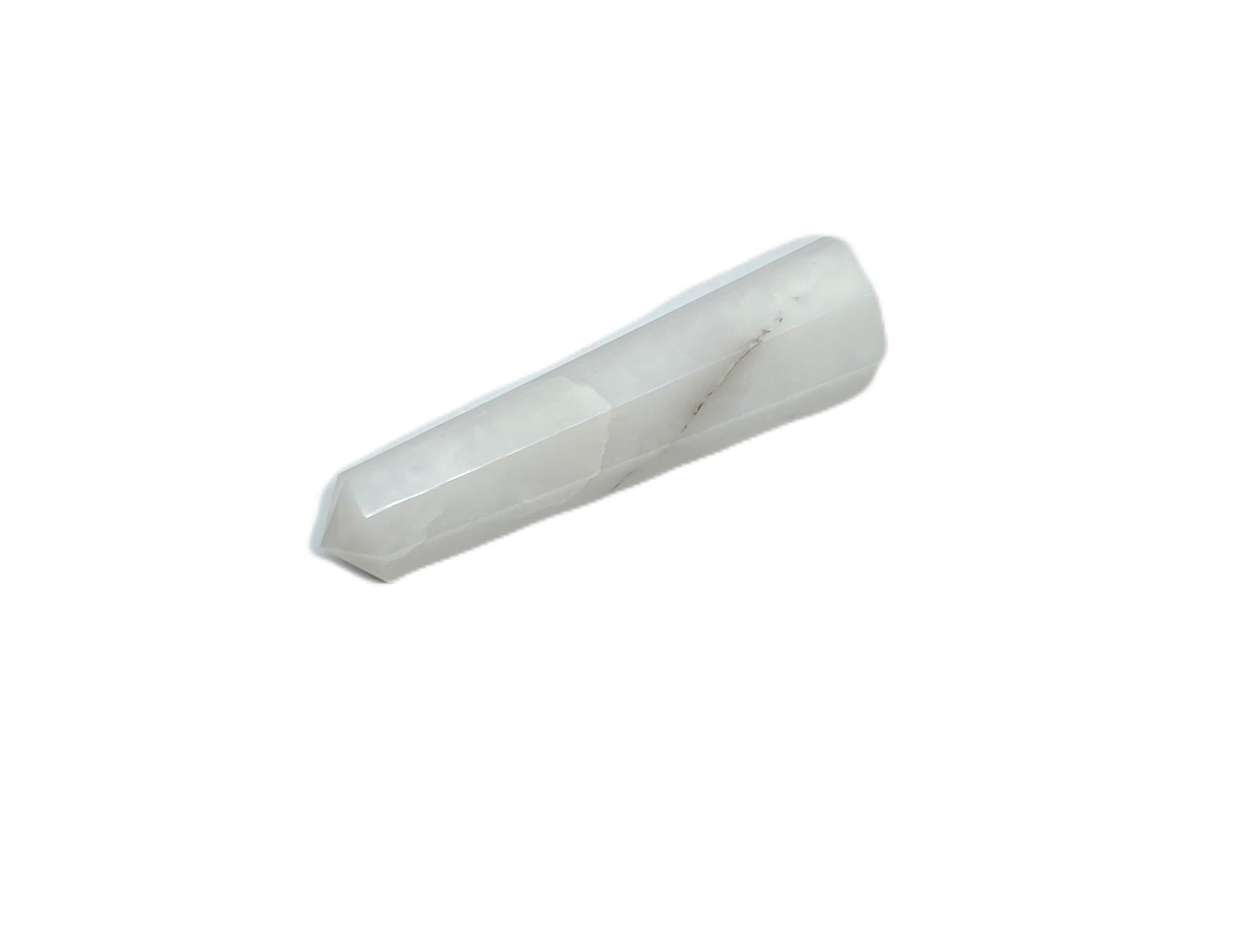 WholesaleGemShop Obelisco de Cuarzo Nieve 70 mm, ideal para meditación y protección espiritual.
