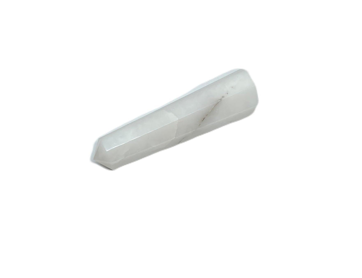 WholesaleGemShop Obelisco de Cuarzo Nieve 70 mm, ideal para meditación y protección espiritual.