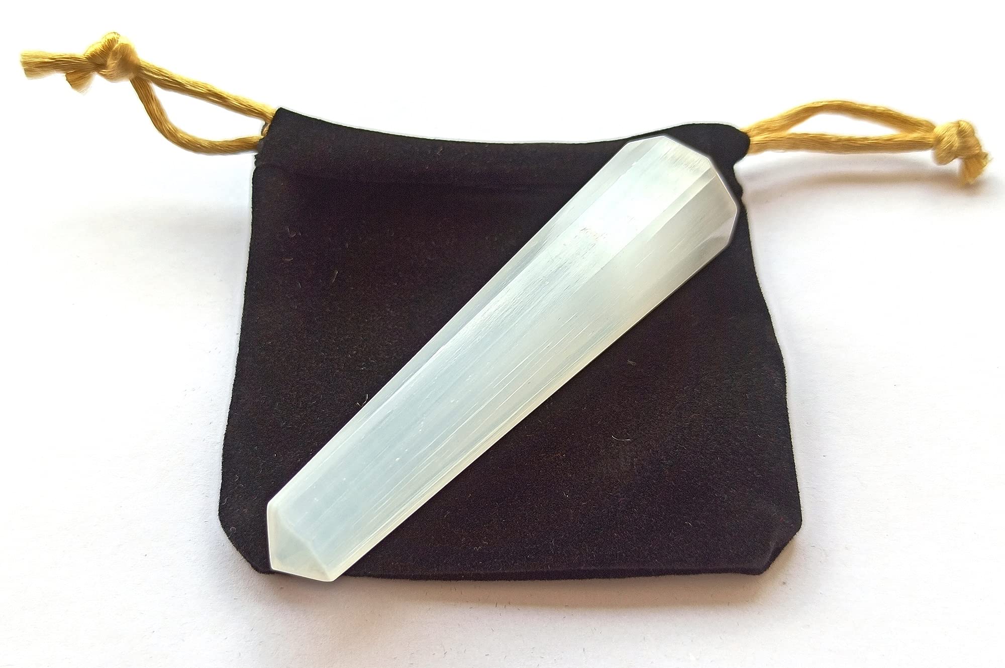 Wholesale Gem Shop obelisco de selenita 70 mm con diseño egipcio decorativo