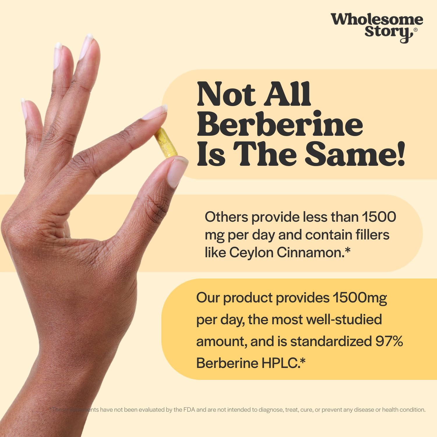 Wholesome Story Berberina dosis diaria 1500 mg: consistencia en uso.