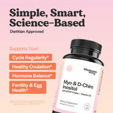 Wholesome Story D-Chiro Inositol cápsulas, bote práctico para equilibrio ovárico.