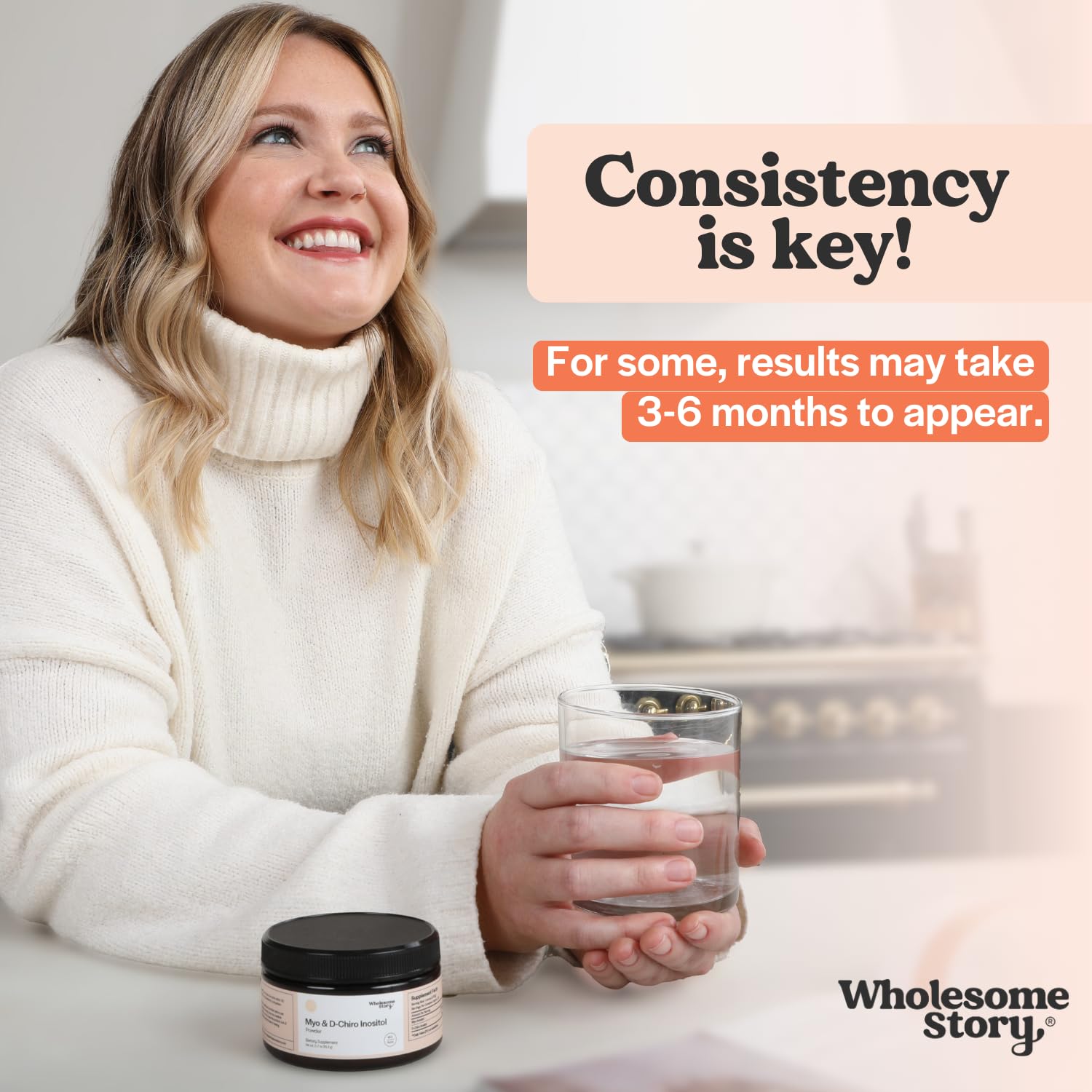 Envase de Wholesome Story con 30 porciones para uso diario