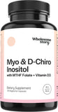 Wholesome Story Myo-Inositol: frasco frontal con cápsulas veganas para equilibrio hormonal.