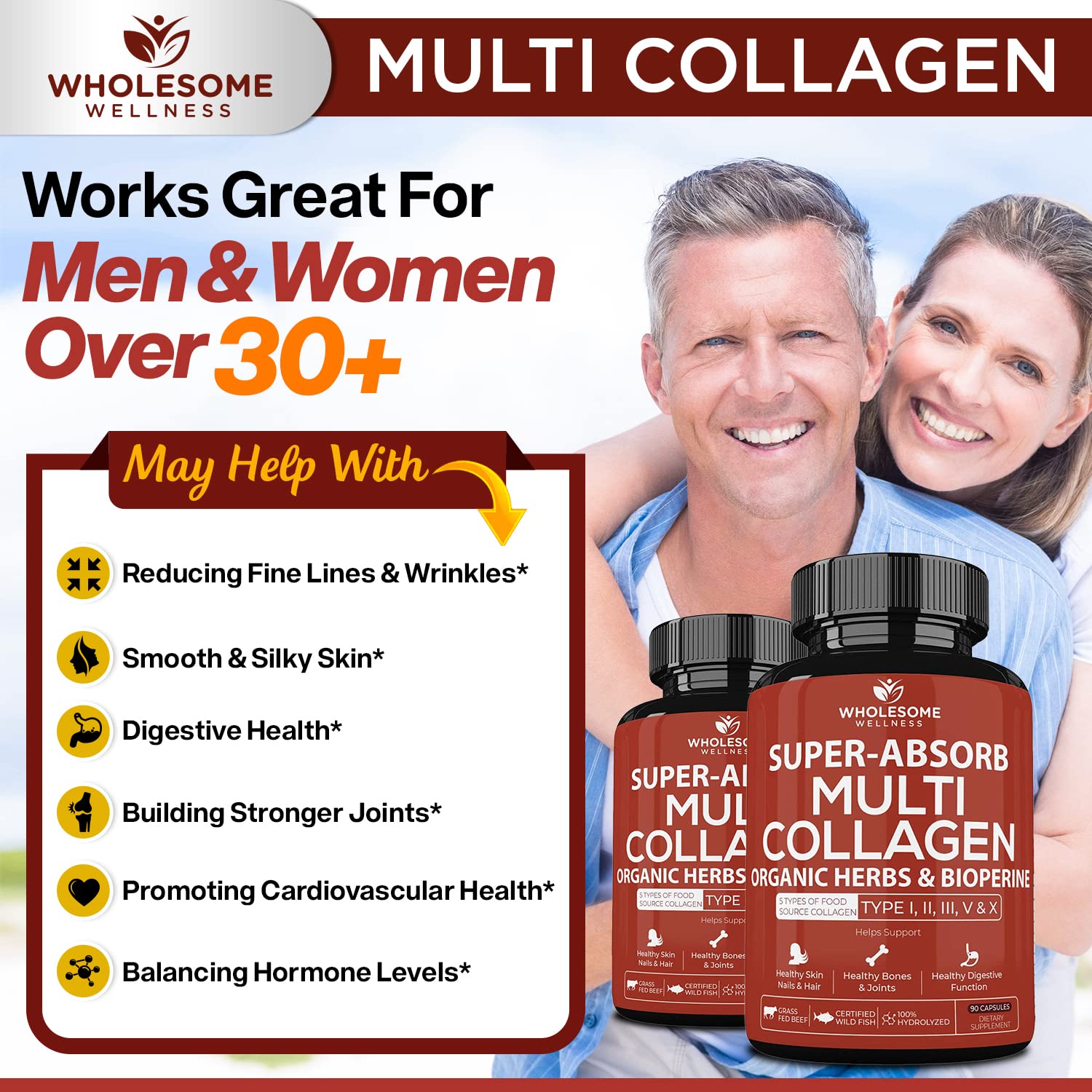 Colágeno hidrolizado de Wholesome Wellness para absorción rápida