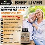 Wholesome Wellness Etiqueta higado bovino desecado, información clara para elegir suplementos
