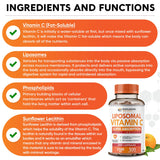 Ingredientes de Wholesome Wellness Liposomal Vitamina C con fosfolipidos de girasol