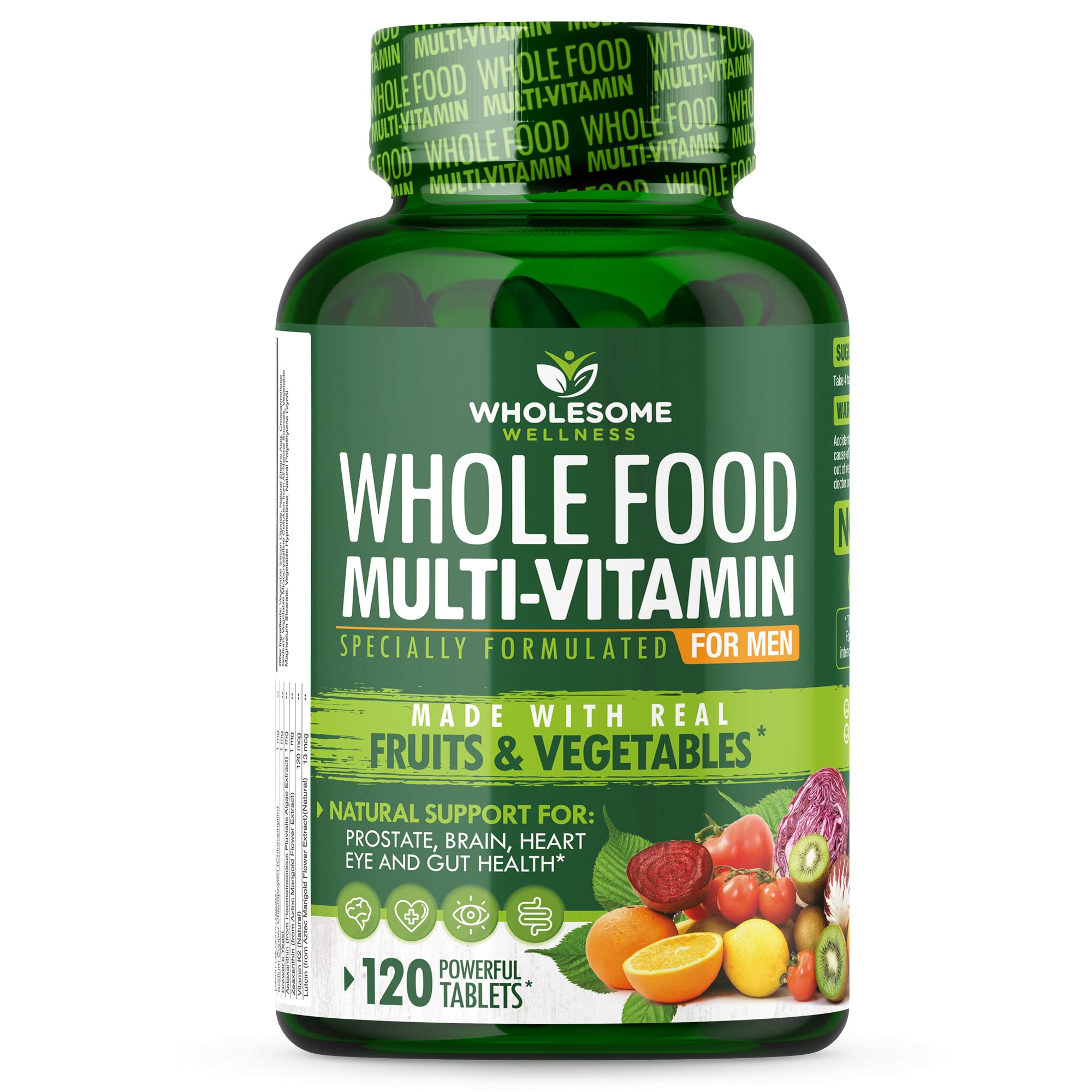 Wholesome Wellness tabletas, soporte diario de energía y nutrición vegetal.