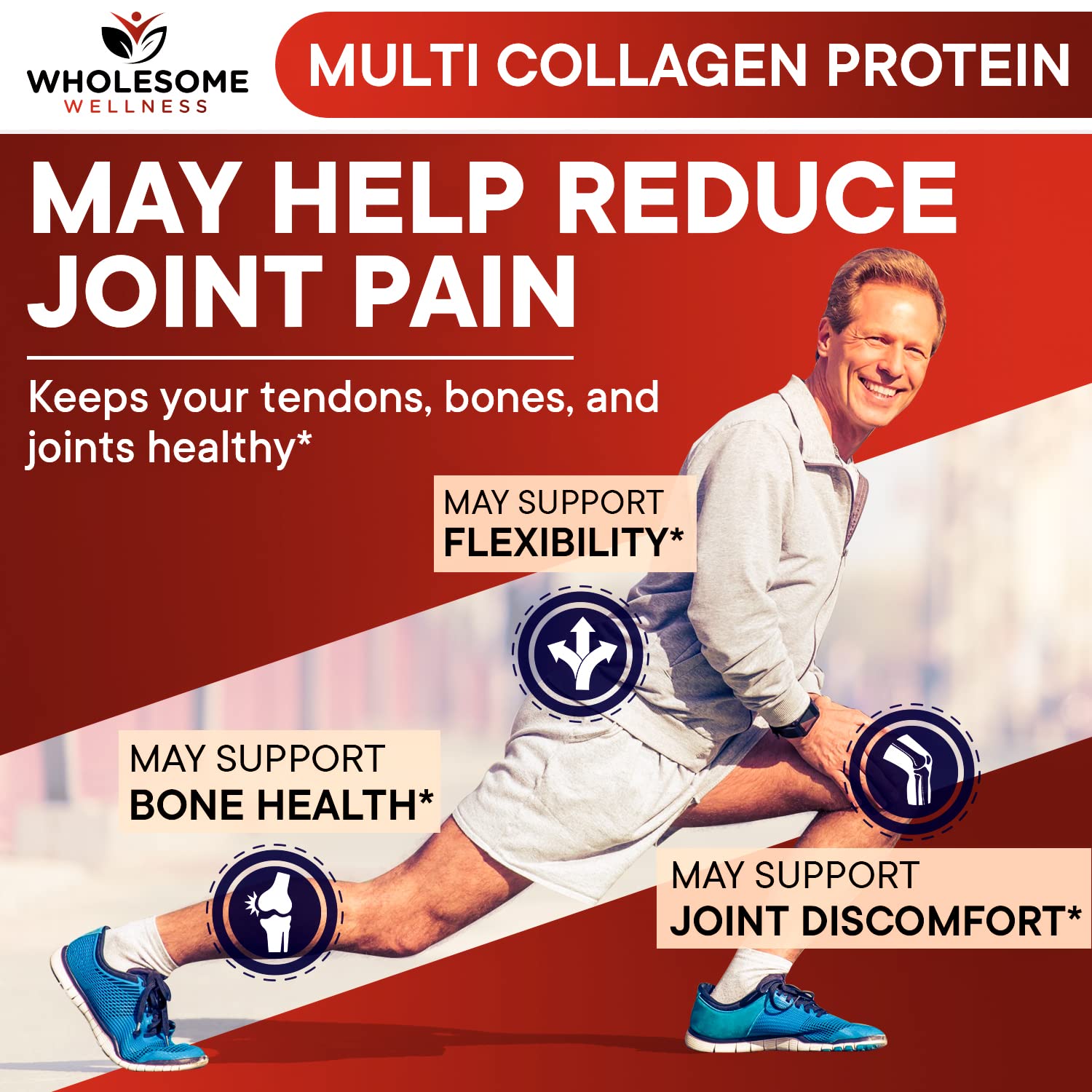 Wholesome Wellness Colágeno Premium: membrana-hueso combina fuentes para una mayor pureza y variedad.