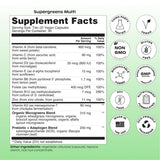 Wholier Supergreens Multi — envase de vidrio, opción ecológica y reutilizable.