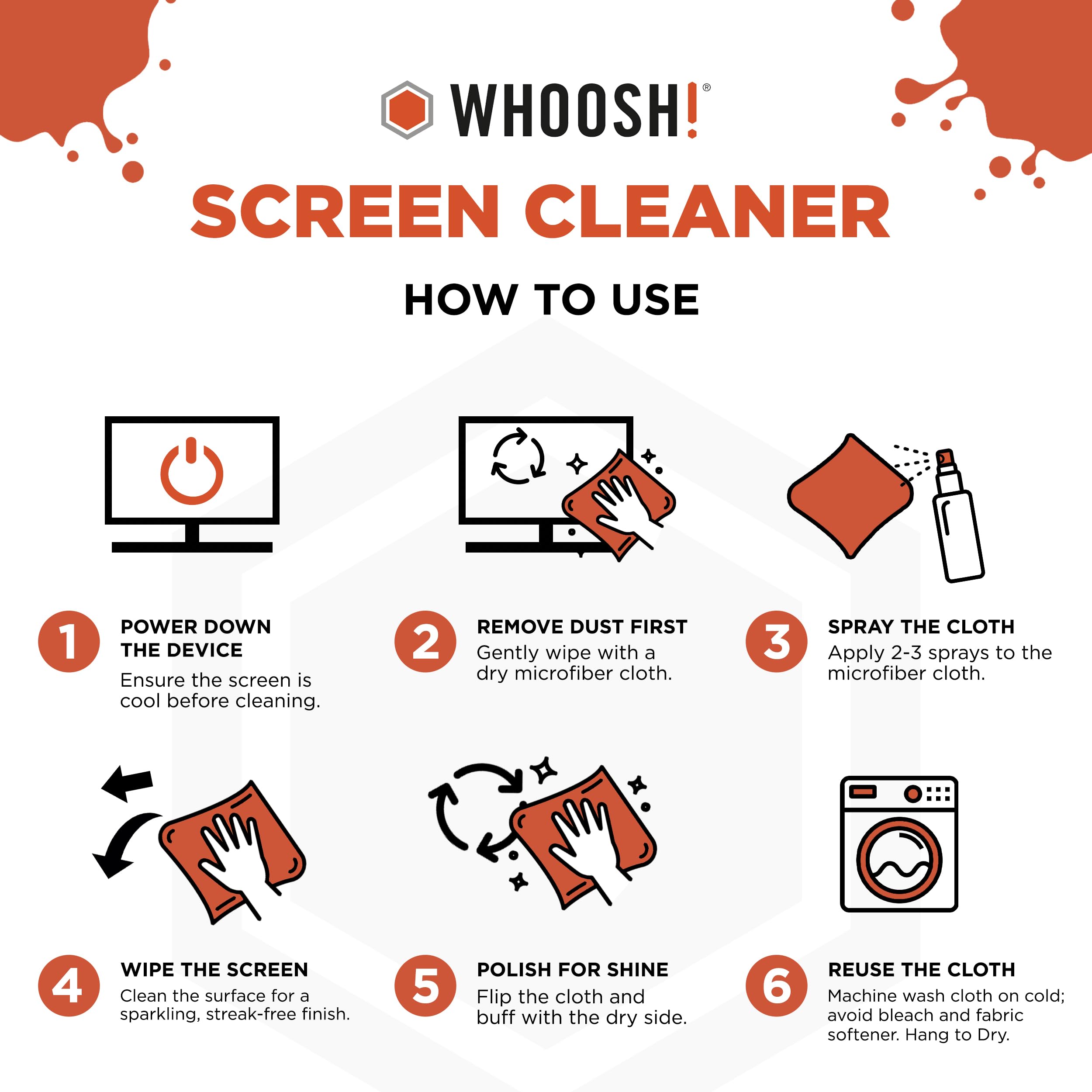 Whoosh: kit de limpieza con paño incluido para tecnología