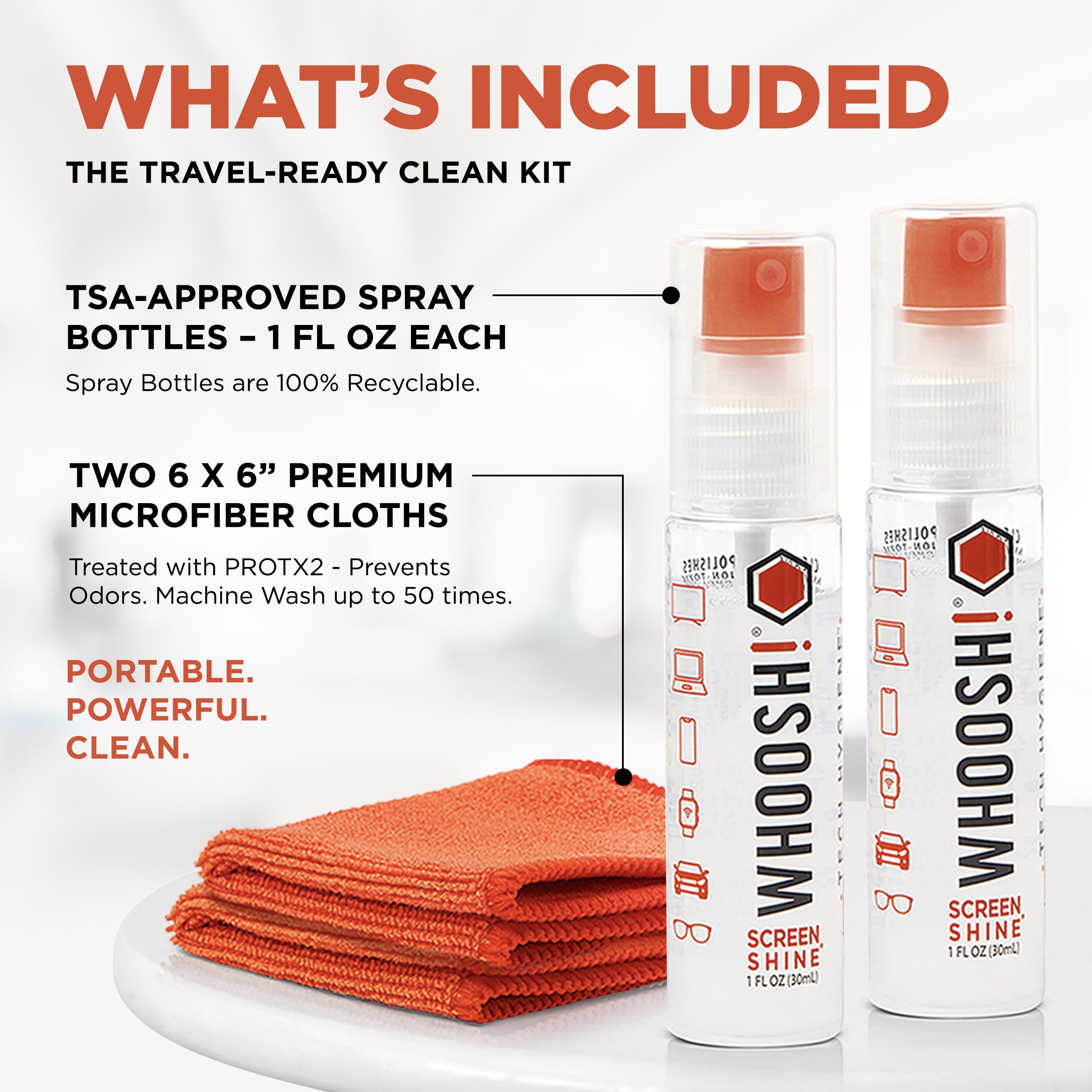 Whoosh: paño de microfibra reutilizable para pantallas y lentes