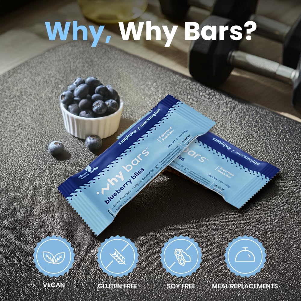 Why Bars barra de proteína cereza con chía, sabor intenso y fibra para saciedad
