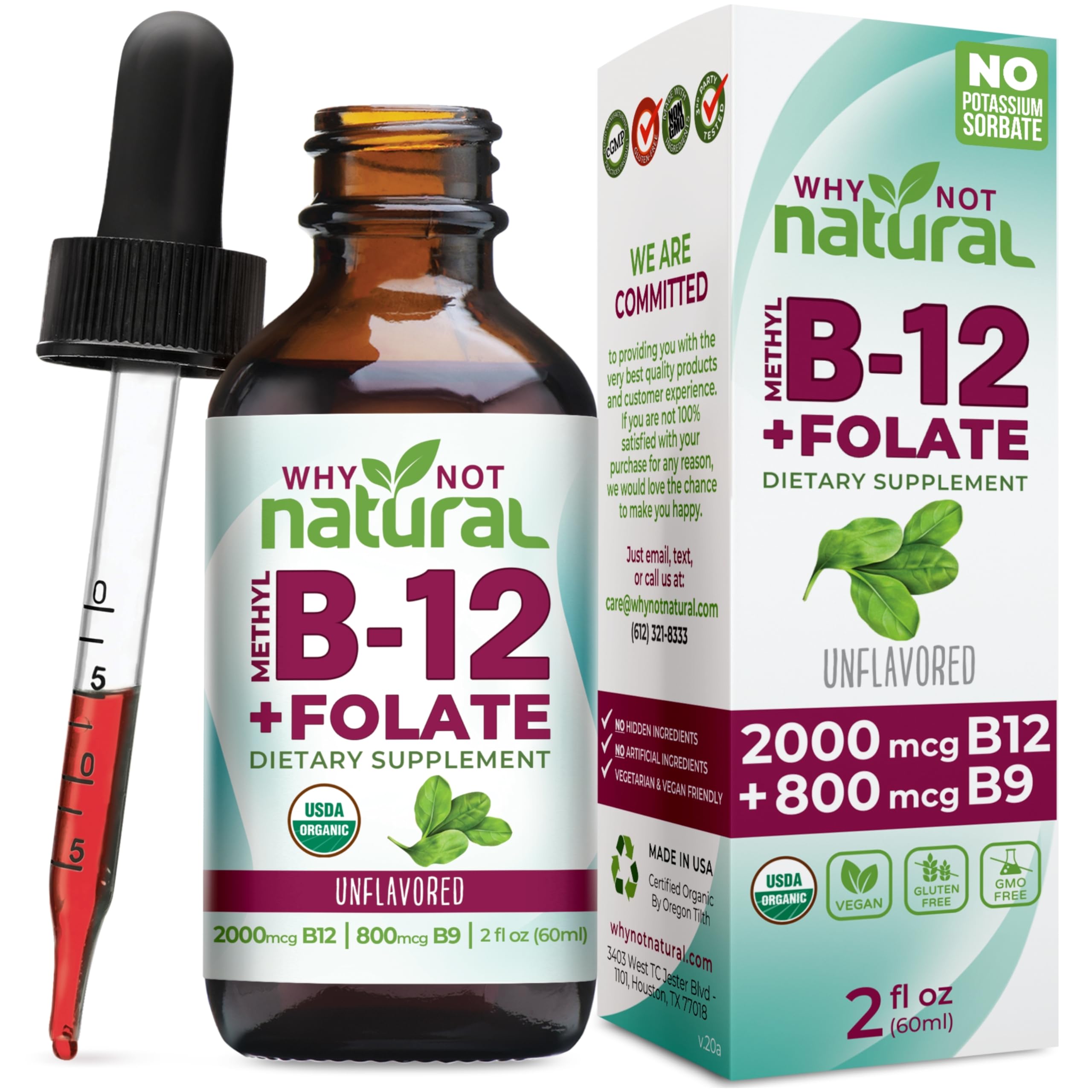 Why Not Natural B12 Folato en botella: dosis precisa para empezar el día.