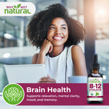 Why Not Natural B12 Folato: etiqueta clara con beneficios posibles.