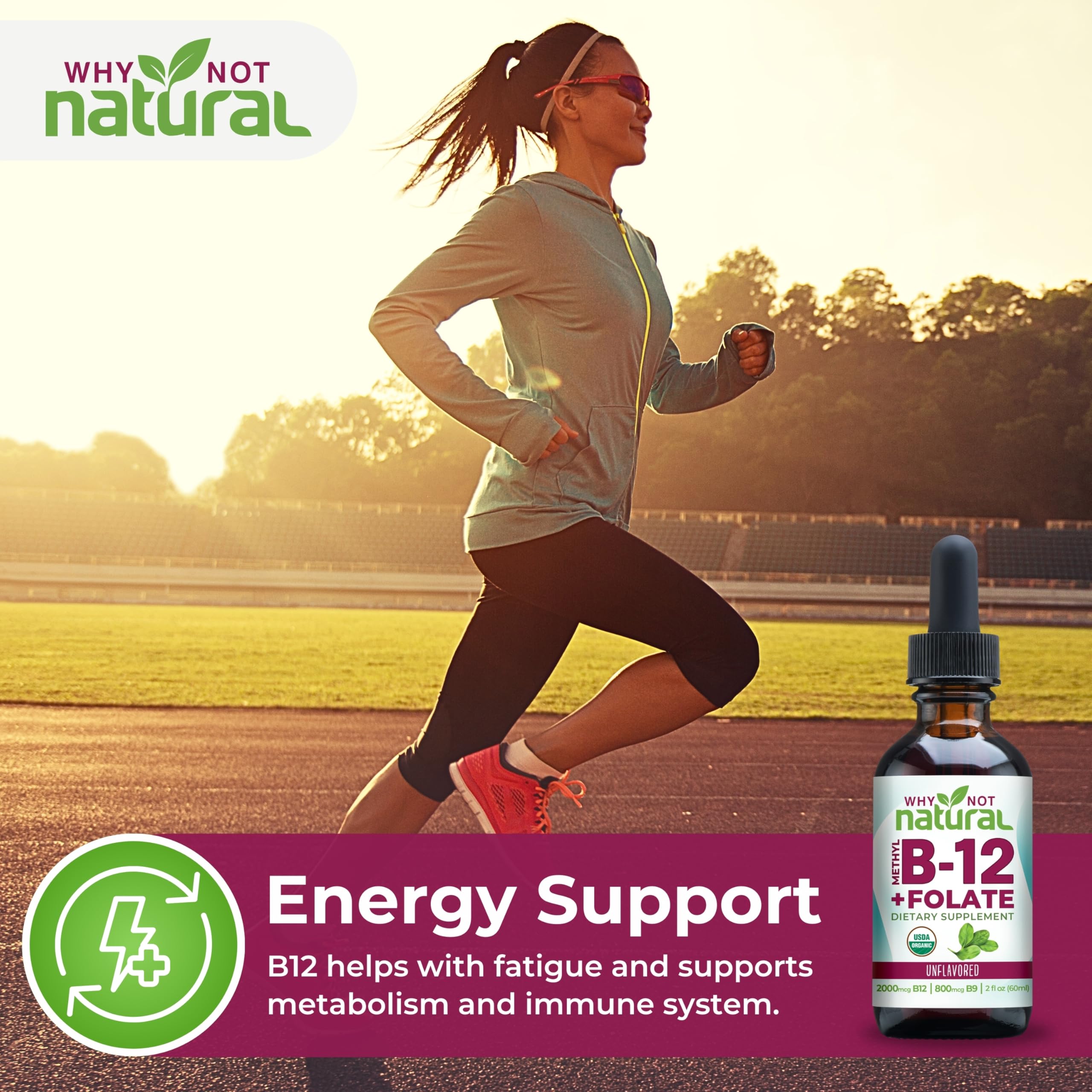 Why Not Natural B12 Folato para uso diario: práctico y conveniente.