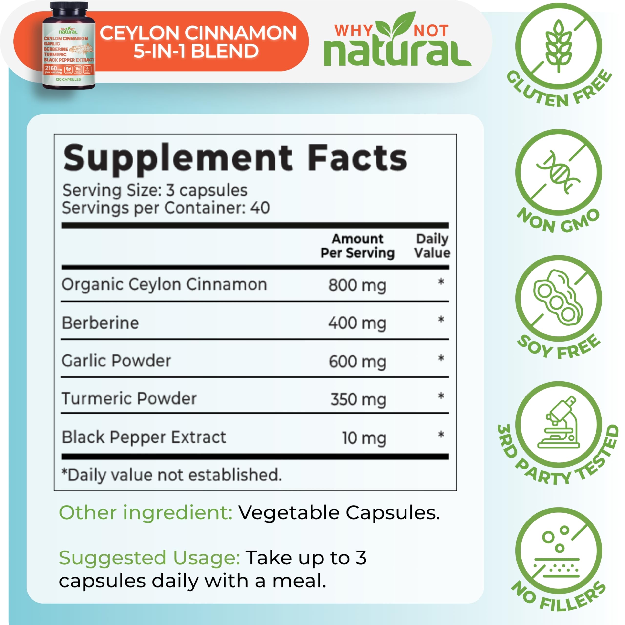 Why Not Natural cápsulas de curcuma: piel radiante y energía diaria.