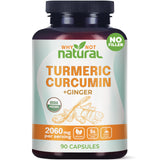 Why Not Natural curcuma organica en capsulas con jengibre, para movilidad suave