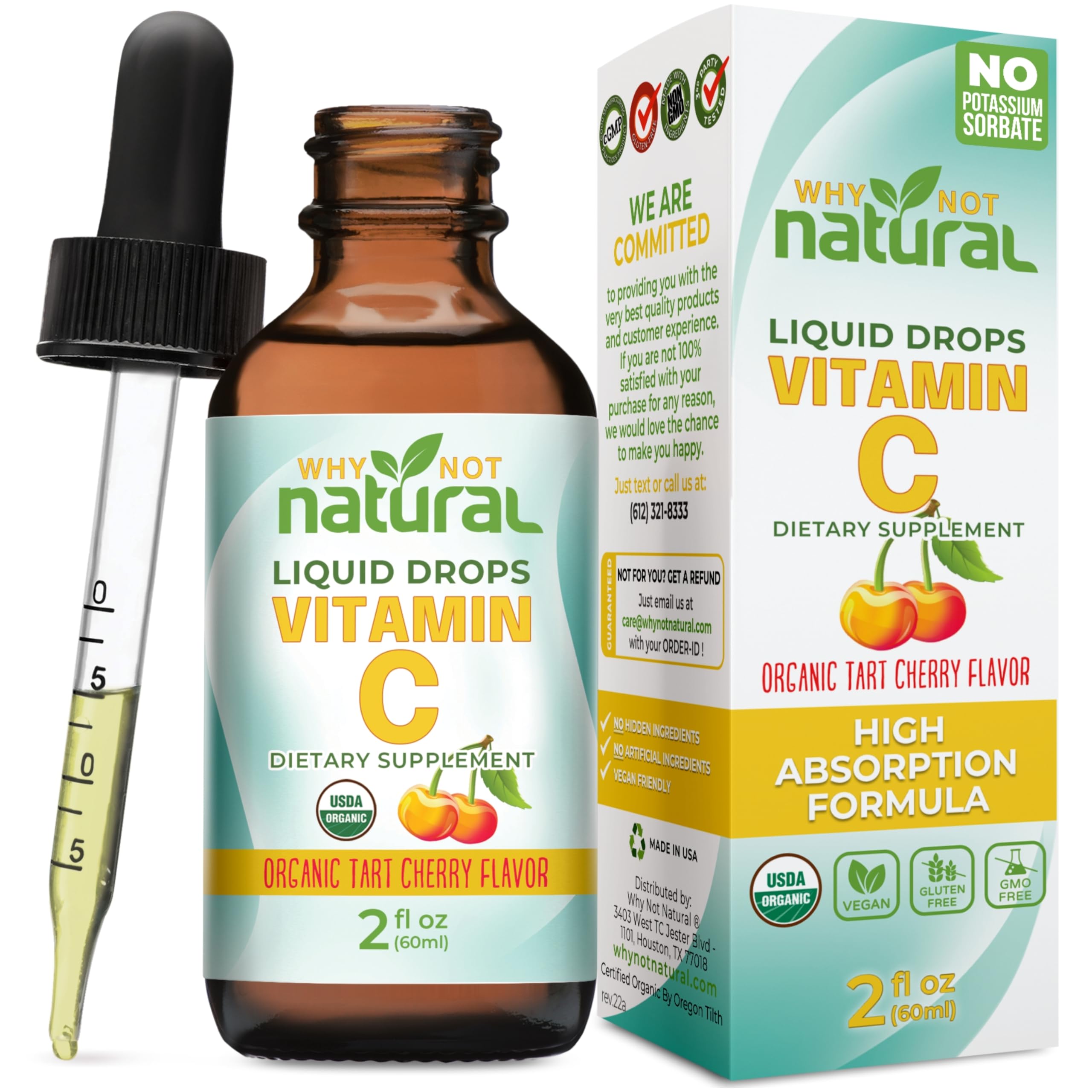 Why Not Natural: gotas de vitamina C en frasco para piel y articulaciones