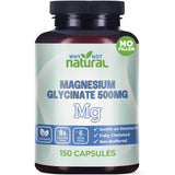 Why Not Natural magnesio glicinato 500 mg, botella de capsulas para relajacion diaria.