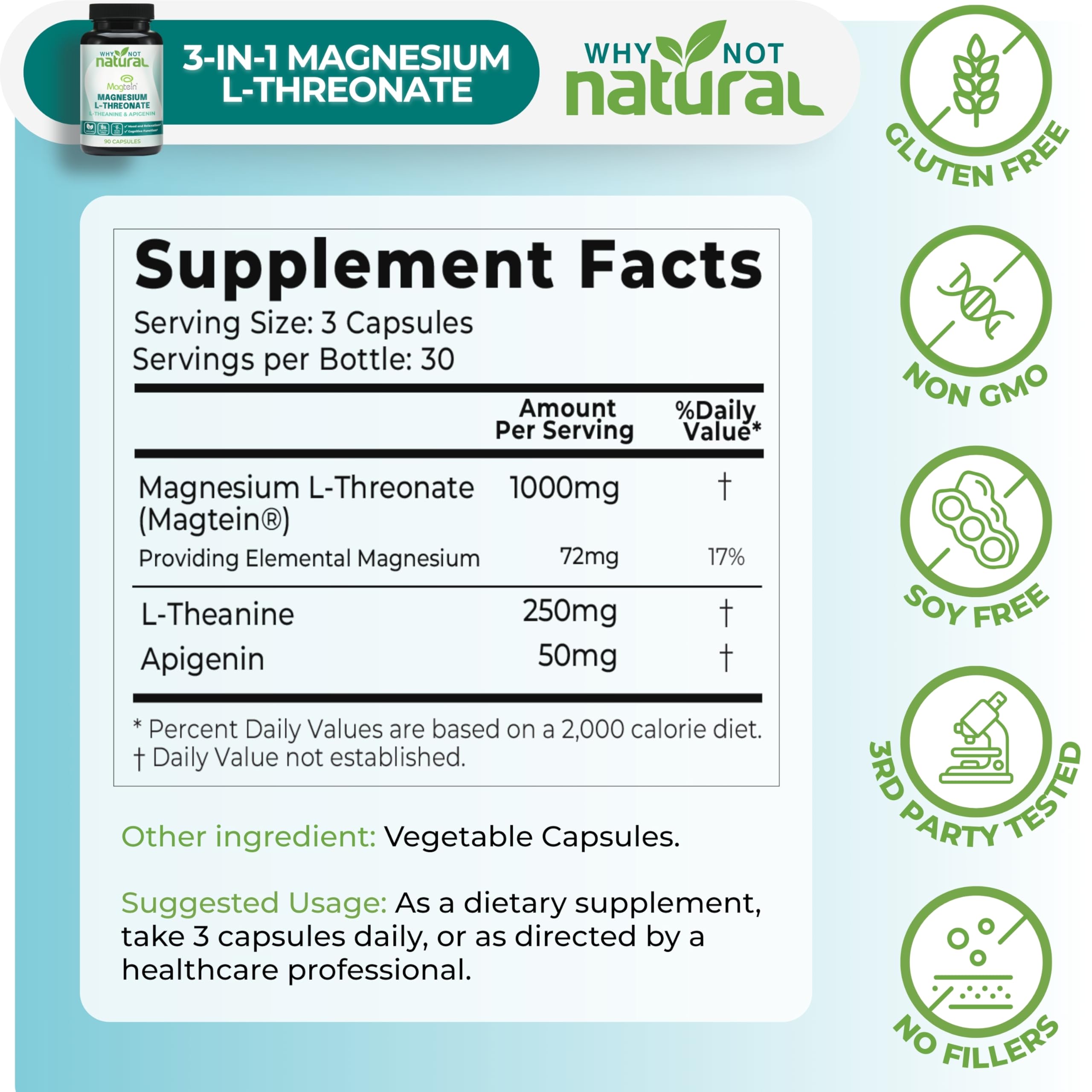 Why Not Natural Magtein envase-cGMP garantiza calidad y trazabilidad