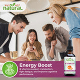 Etiqueta informativa de Why Not Natural Vitamin B Complex con vitaminas y dosis.
