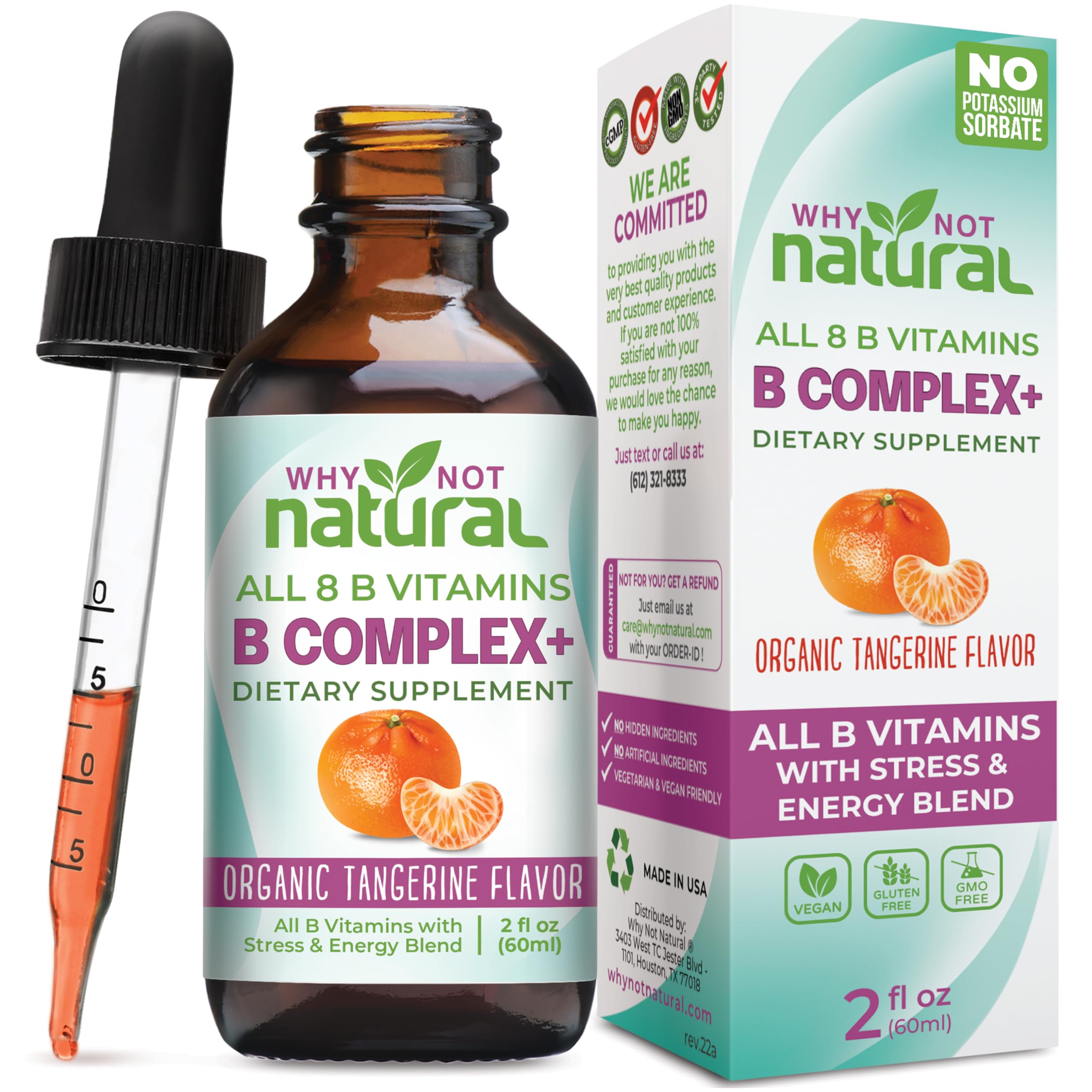 Why Not Natural Vitamin B Complex: gotas bajo la lengua para absorción rápida.