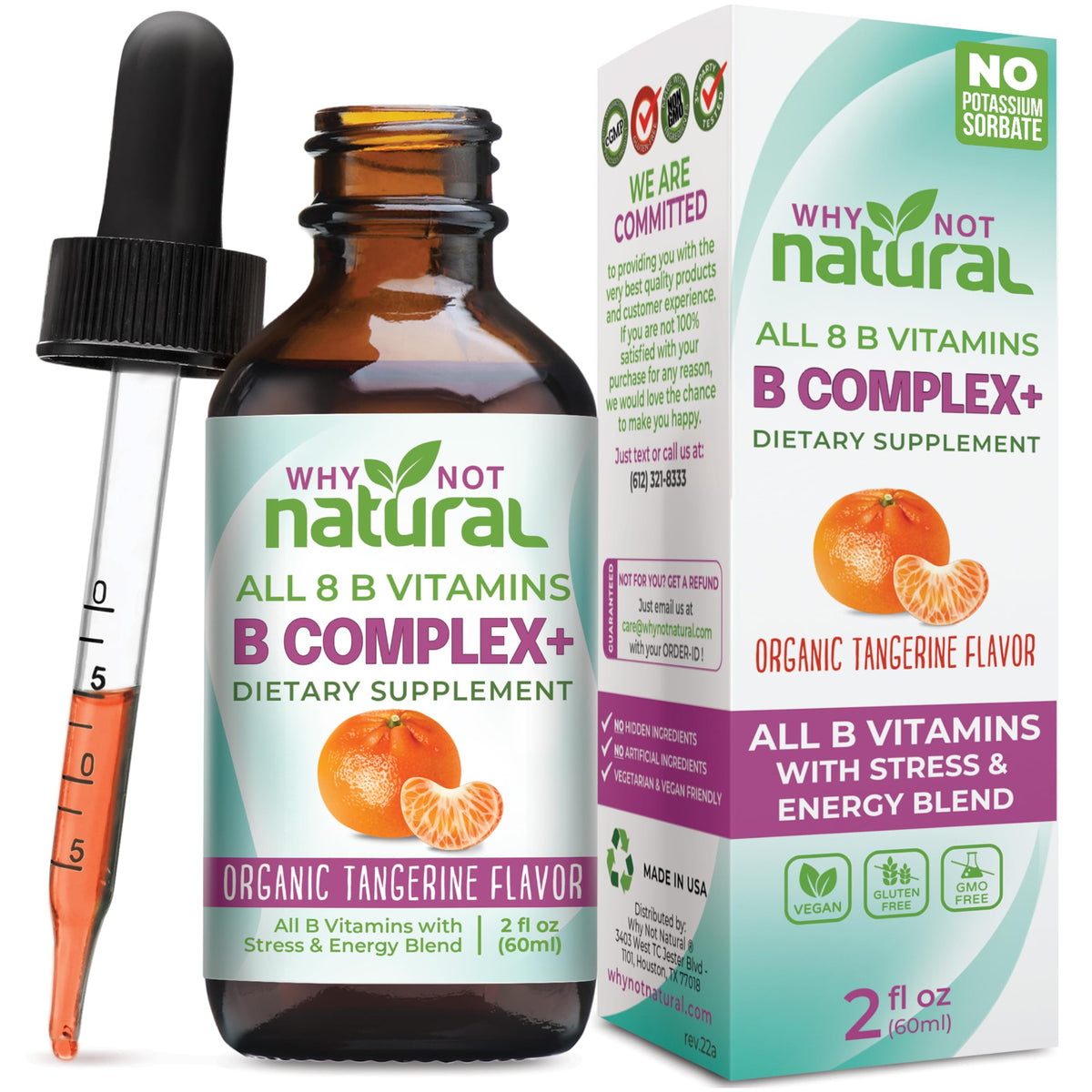 Why Not Natural Vitamin B Complex: gotas bajo la lengua para absorción rápida.