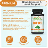 Why Not Natural Vitamin D3 K2 cápsulas vegetales, vista interna, fácil de tragar.