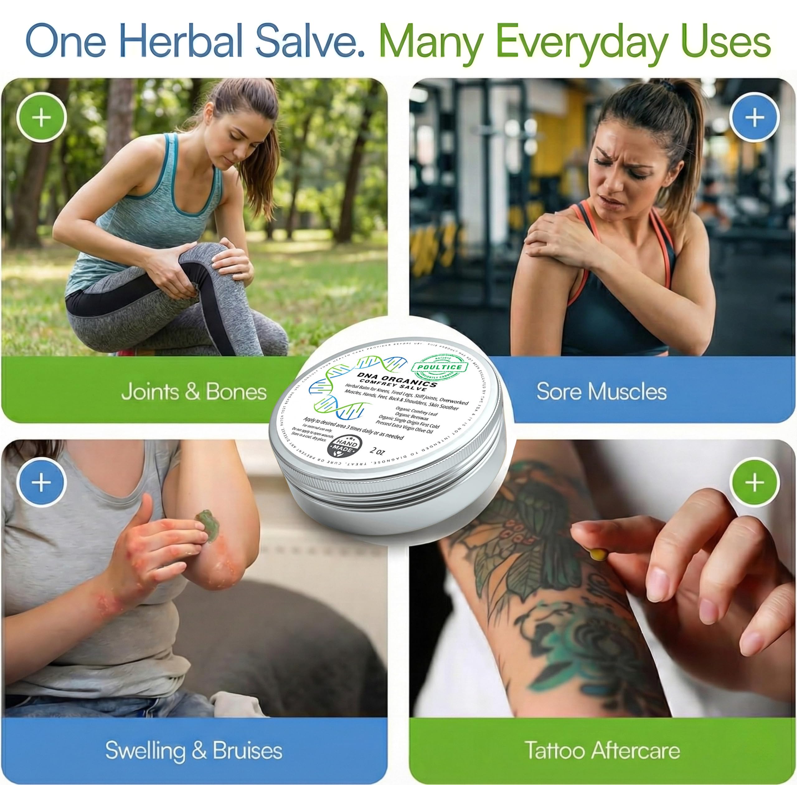 Wild Castle Comfrey Salve, uso externo fácil de aplicar en piel