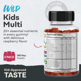 Gomitas Wild Foods para niños, envase con 60 gomitas para uso diario.