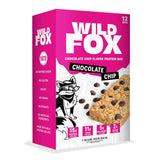 Barras Wild Fox proteína chocolate chip, snack crujiente para entrenamientos cortos