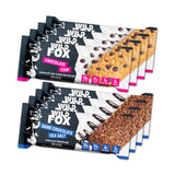 Wild Fox barra proteína chocolate: sabor intenso y textura crujiente para snack post-entrenamiento.
