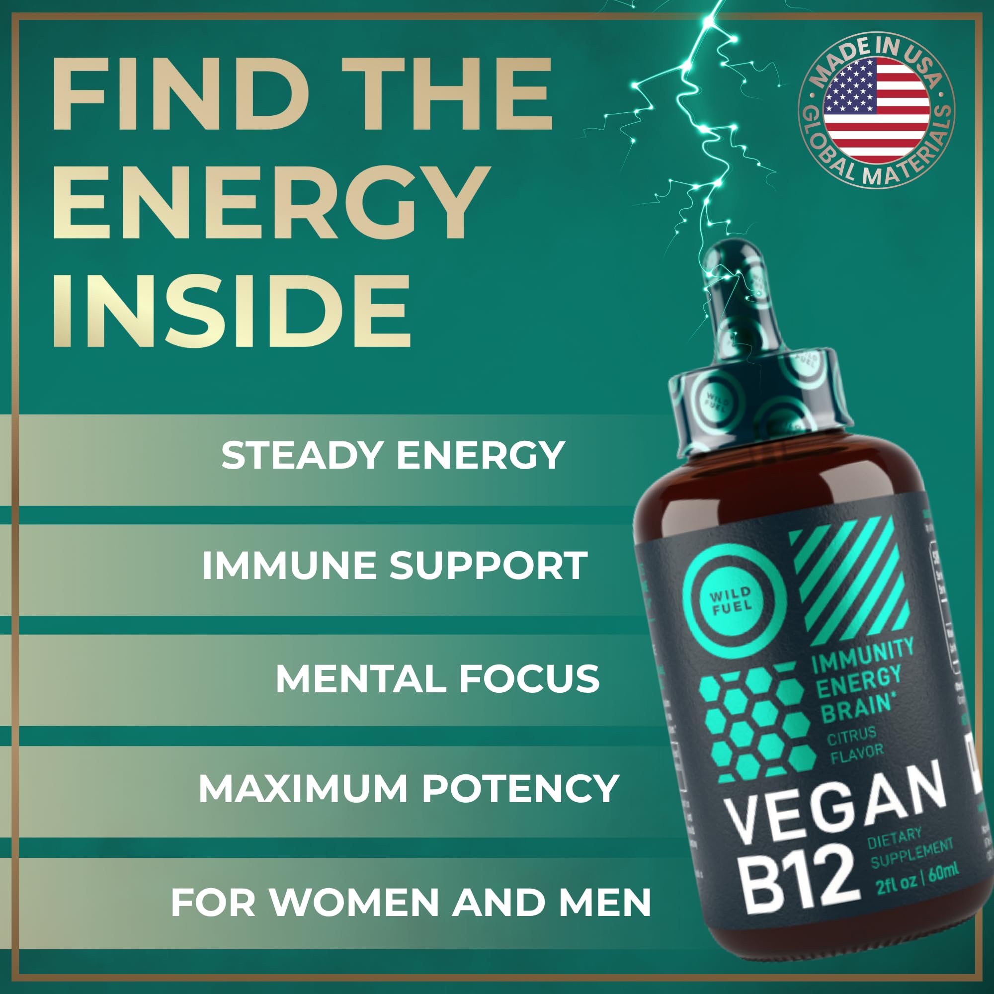 Complemento vegano Wild Fuel B12 para dietas sin productos animales.