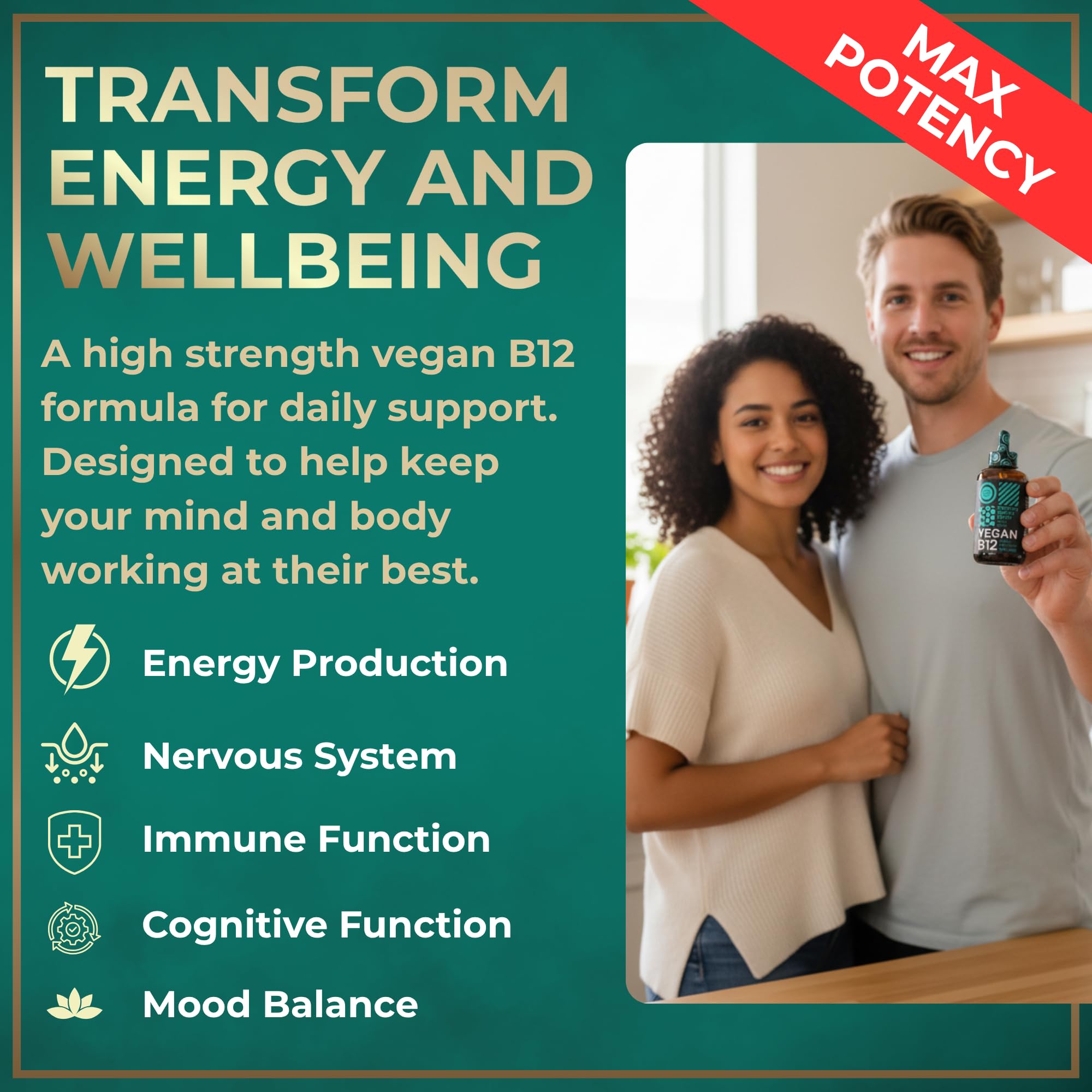 Dosis diaria Wild Fuel B12 para soporte constante de energía.