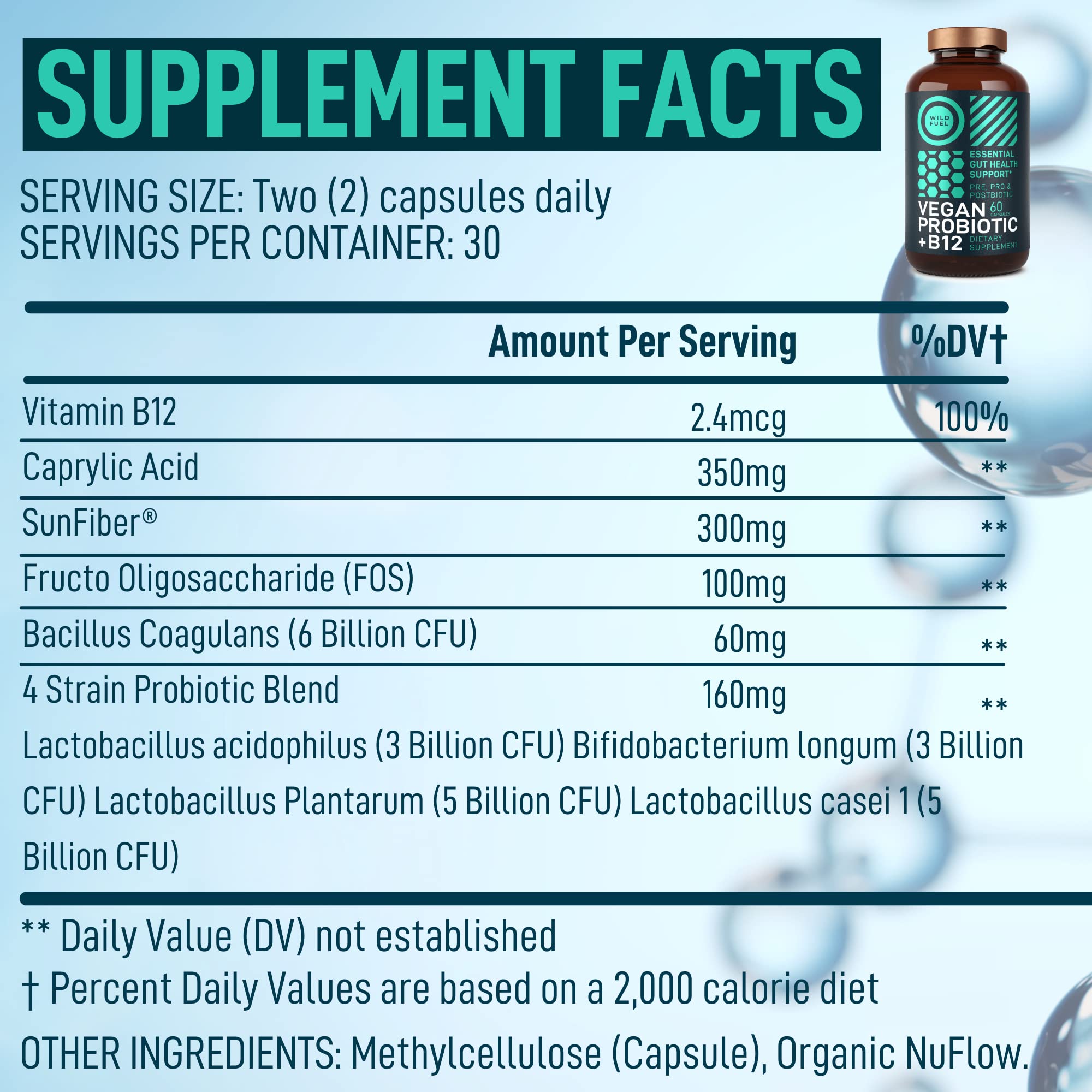 WILD FUEL Cápsulas digestivas: uso diario para mejorar la comodidad estomacal
