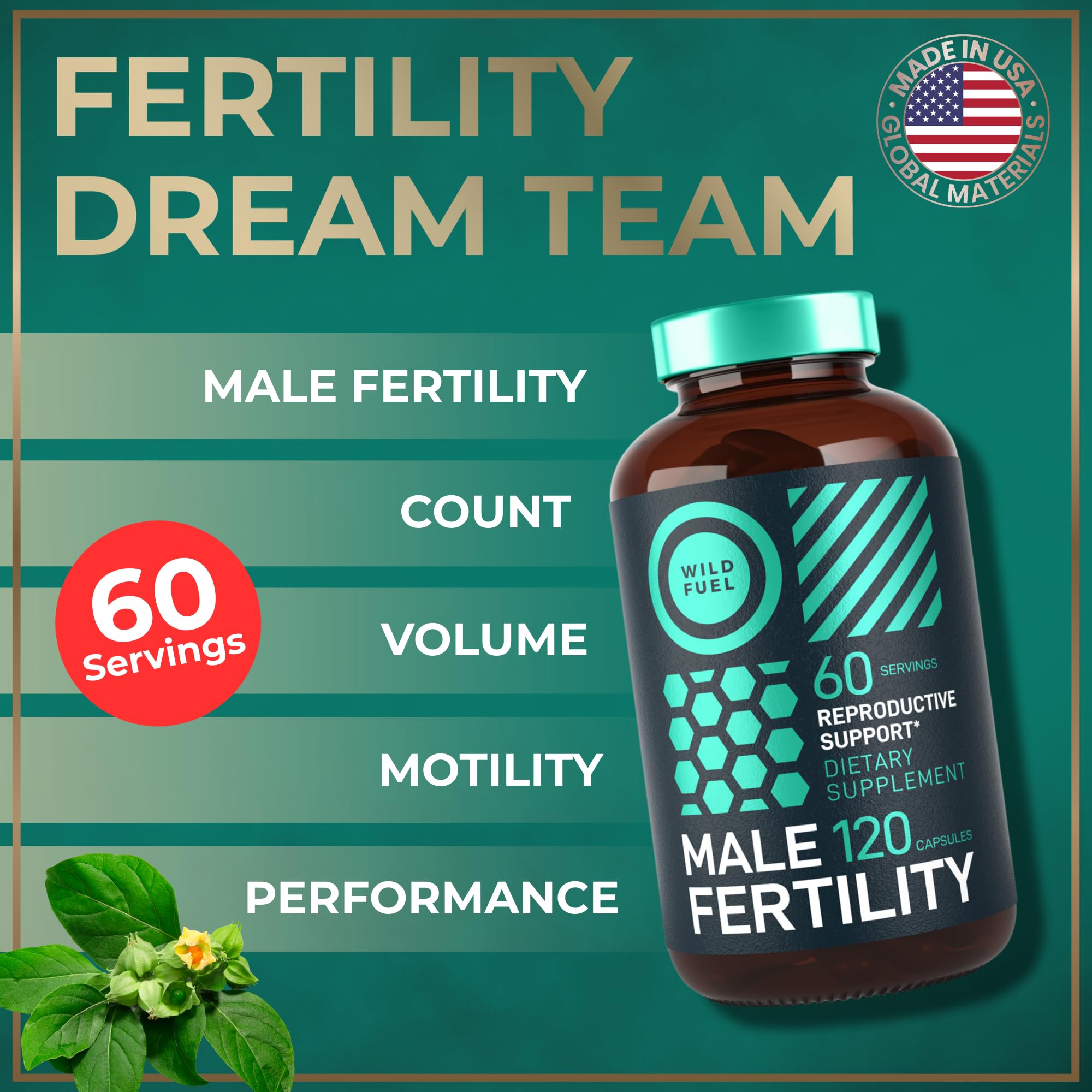 WILD FUEL Fertilidad masculina: etiqueta detallada de ingredientes y beneficios posibles