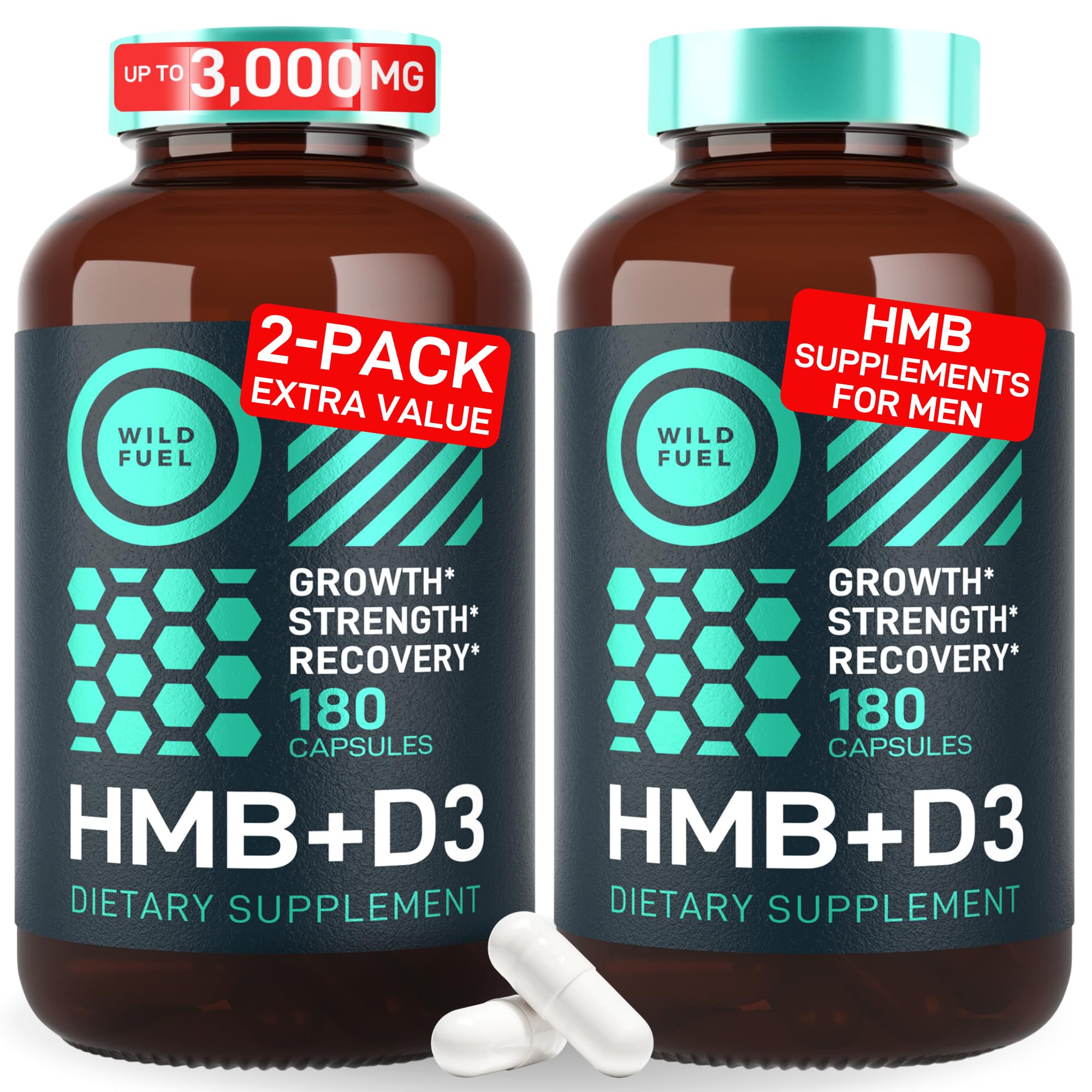Wild Fuel HMB D3 cápsulas: presentación del producto en estante para entrenamiento
