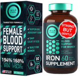 WILD FUEL Iron: botella de tabletas para uso diario, apoyo a la ingesta de hierro.