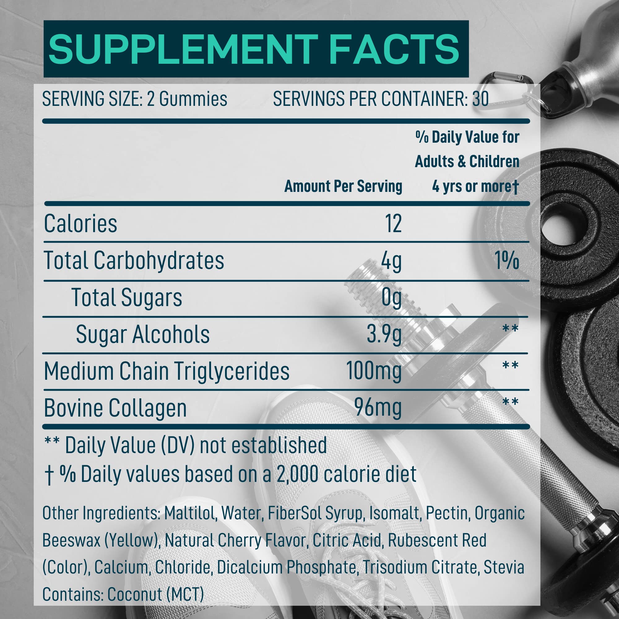 Etiqueta de Wild Fuel MCT Oil Keto Gummies con colágeno y sabor agradable