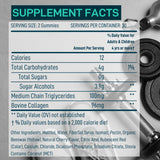 Etiqueta de Wild Fuel MCT Oil Keto Gummies con colágeno y sabor agradable