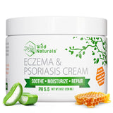 Wild Naturals crema eczema-psoriasis para piel sensible, hidratación profunda.